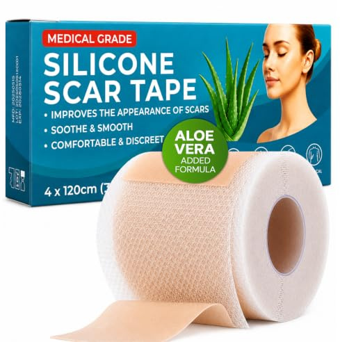 TargetControl Silicone Scar Tape & Scar Sheets for Surgical Scars, 1.2M