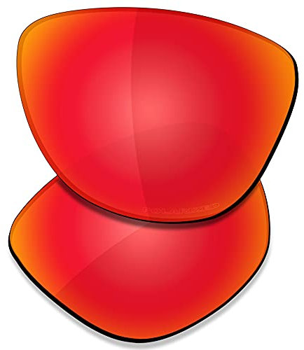 SAUCER Verres de rechange haut de gamme pour lunettes de soleil Oakley Frogskins OO9013 | Frogskins Low Bridge Fit OO9245 – Rouge feu polarisé