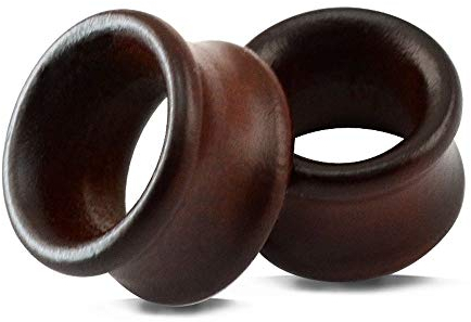 ZeSen Jewelry Tunnel 10mm Vintage Natural Organic Holz Ohrstecker Ohr Tunnel Braun Stecker Bahre Gauges Holz Schmuck