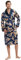 Haseil Herren-Bademantel aus Satin, Drache, luxuriös, Seide, Spa, langärmelig, Kimono-Bademantel, Königsblau, X-Large