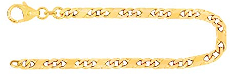 EDELIND Armband Herren 585 Gold Armreif Dollarkette 3.7 mm Bracelet 14 Karat Echt Gold mit Karabinerverschluss Länge 19 cm Gelbgold Armband für Männer mit Schmuck Geschenk Box Made in Germany
