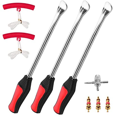DEDC Reifen Montiereisen Hebelwerkzeuge Metall Montierhebel Reifenmontage Kit für Fahrrad Motorrad (Reifenwechsel Set)