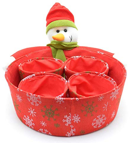 5pcs Novelty Basket Set Snowman Sweet Christmas Dinner Table Decorations Favour Gifts Shop Bar Restaurants Display Tips Box Hamper Baskets