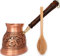 DEDE Copper,IST Serie (XLarge-16.9 floz) – dickstes massives Kupfer graviert türkisch griechisch arabische Kaffeekanne mit Holzgriff, Herd-Kaffeemaschine Cezve, Jezve, Jazva, Ibrik, Briki (matt)