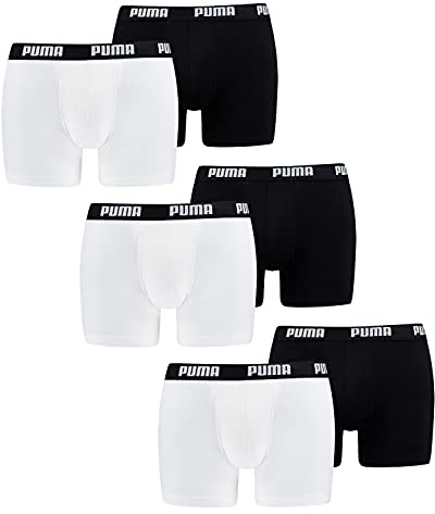 PUMA 6 er Pack Boxer Boxershorts Men Herren Unterhose Pant Unterwäsche, Farbe:301 - White/Black, Bekleidungsgröße:XL