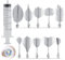 Agatige 11Pcs 3D Art Cake Tools, Pudding-Nozzle Cake Needles Gelatin Jelly Tools with 10 Needles and 1 Syringes for Cake Decoration, Jelly Cake Making(N)