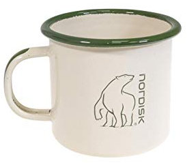 Nordisk Madam Bla Cup Large 350 Ml Weiß - Robuste rostbeständige Retro Emaille Tasse, 350ml, Größe 350 ml - Farbe Cream