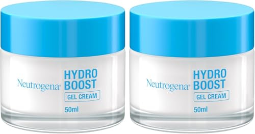 Neutrogena Hydro Boost Gesichtscreme, feuchtigkeitsspendende Hyaluronsäure, trockene und empfindliche Haut, 2 x 50 ml