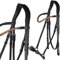 Heinick-Reitsport Trense Soft Hannoveranisch verstellbar Stride Schwarz ~ Glow-Gold ~ Warmblut