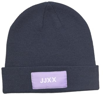 JACK & JONES Damen Jjxx Jxbasic Logo Beanie Sn Strickmützen für Damen, Navy Blazer, Einheitsgröße