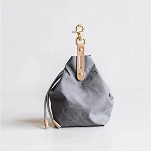 ZAYONG Leckerlibeutel fur Hunde,Futteraufbewahrung für Hundetraining, Schrumpftaschen Design mit Clip Schnalle Hundeleckerli-Tasche für FreihäNdiges Futterbeutel Leckerlie Tasche(Grau)