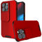 LIUKM Coque Compatible avec iPhone 13 Pro de 6.1'', Cache Camera Protection, Étui avec Cache Caméra Coulissante, composé d'un Dos en PC et d'un Cadre en TPU - Rouge