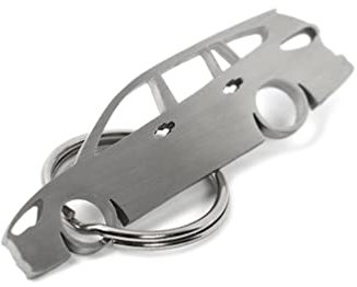 Car Shape Edelstahl Schlüsselanhänger - Passend zu Ford Focus MK4 Kombi Turnier - Tuning Auto Accessories Motorsport Performance Drift JDM Kontur Schatten Motiv Laserschnitt