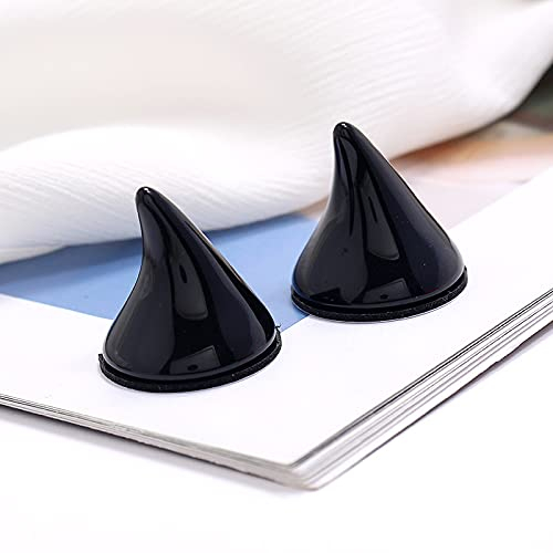 2 STÜCKE Motorradhelm Teufelshörner, Helmdekor Dämonenhorn mit Saugnapf für Fahrradhelm-Dekorationen für Snowboarden, Skifahren, Radfahren, Skaten, Offroad, Helmverzierungen, Zubehör (Schwarz)