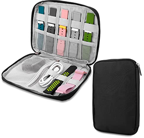 Cobee Uhrenarmband Aufbewahrungsbox, Uhrenarmband Organizer Tasche wasserdicht Uhrenarmbandhalter Smartwatch Band Organizer Uhrenarmbänder Tragetasche kompatibel mit allen Uhrenarmbändern (Schwarz)