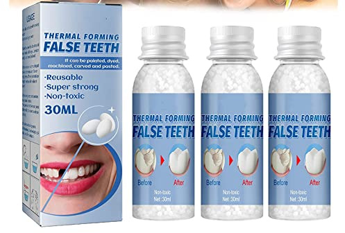 New Tooth Repair Granules - Temporary Tooth Repair Beads, Teeth Repair Kit, Filling Fix The Missing and Broken Tooth or Adhesive The Denture Fake Teeth for Everyone, 30ML (3pcs)
