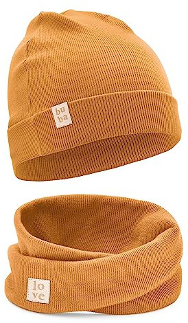Bubalove - Mütze und Schal Set - Baumwollmütze - Kragen für Baby - Baumwollmütze und Halswärmer - Strickmütze - Mütze und Schals - Kinder Kindermütz