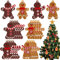 16 Pcs Christmas Gingerbread Ornaments - Traditional Ginger Man & Gingerbread Men Christmas Tree Decoration Charms with 65.62 Feet Rope for Xmas House Decor, 4 Design