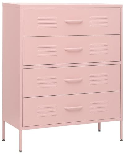 VidaXL Commode Rose 80x35x101,5 cm Acier