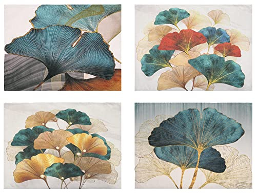 Tischsets Stoff Leinen Esstisch Platzsets Abwaschbar Platzmatten Blau Grün Ginkgo Biloba Rot Braun Muster Rechteckig Indoor Outdoor Küchen Dekorationen 45x32cm