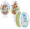 com-four® 3X Osterei zum Befüllen - Bunte Fülleier für Ostern - Ostereier mit traditionellen Oster-Motiven zum verstecken und verschenken