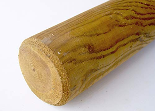 NEXTRADEITALIA CF da 1 PZ Pali in legno Ø CM 6 altezza CM 300 H tondi SENZA PUNTA trattati impregnati per recinzione per staccionata/steccato Palo Tondo