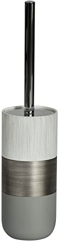 Bathroom Accessories Set 4 Piece Vanity Sink Countertop Soap Dispenser Grey Luxe (Toilet Brush & Holder)