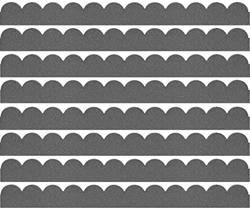 Garden Gear Flexi Curve Border Scallop Flexible Edging Stone Effect Eco Friendly Recycled Rubber Small Brick Edging in Grey (Grey x8)