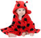 Doladola Baby Decke Babys Tier Design，Flanell Kinder Decke Kapuzenhandtuch für Mädchen und Jungen，Baby Kapuze ​Badeponcho Kinder Warm（Marienkäfer）