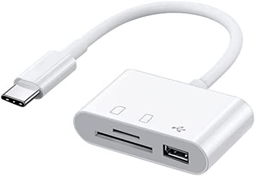Lector de Tarjetas SD, Lector de Tarjetas Micro SD USB C, Adaptador de Lector de Tarjetas de Memoria, Lector Tarjetas SD/TF Tipo C, Compatible con MacBook, Portátil