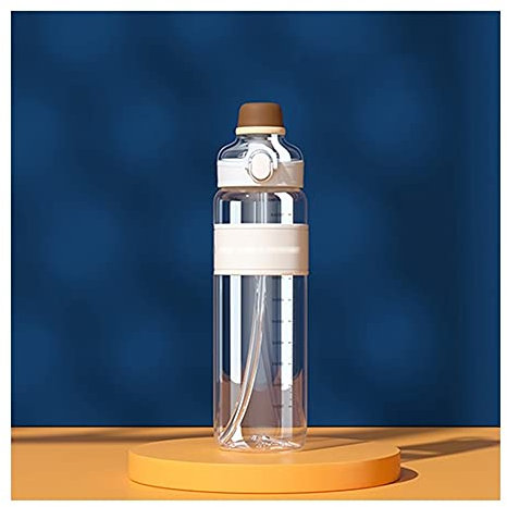 Cyclisme Sports nautiques Bouteille d'eau avec poignée Bouteilles d'eau avec pichet de paille pour camping Randonnée Voyage Sports Plein air Bouteilles étanche (Capacité : 600 ml Couleur : Vert) (Blan