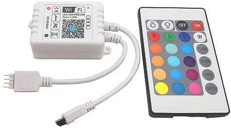 Versione aggiornata wifi RGB LED Strip Controller compatibile con Alexa e Google Home, telecomando senza fili da smartphone per tutte le strisce LED RGB