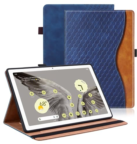 Vkooer Hülle für Google Pixel Tablet 2023 (11 Zoll) PU Leder Schutzhülle [Auto Schlaf/Wach Funktion] Flip Tasche Case mit Standfunktion für Google Pixel 2023 Tablette - Marineblau