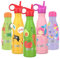 SHO Kids Bottle - Ultimate Insulated, Double Walled Stainless Steel Vacuum Flask & Water Bottle - 12 Hours Hot & 24 Hours Cold - 260ml, 375ml - BPA Free (Happy Veggies with Straw Lid, 375ml)