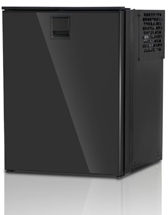 Techomey Frigo Compression 12V, 85L, Réfrigérateur Congélateur 12V/24V, Réfrigérateur de Voiture, Frigo à Compresseur, pour Voiture, Camion, Camping car, Caravane, Fourgon, Van Aménagé, Noir