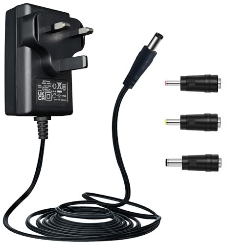 ANLINK 15V 1A/1000mA 1.8M Long Power Supply Adapter, AC 100-240V to DC 15V 1A Switching Adapter 5.5x2.1mm Wall Plug with 3 Tips for Cat Open Air Self Cleaning,Jump Starter and More, UKCA Certified