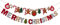 Merry Christmas Decorations Lebkuchenmann Weihnachtsbaum Banner Girlande, 2 Set Xmas Banner Flaggen Hängende Dekorationen für Home Office Hotel Party Dekoration Supplies