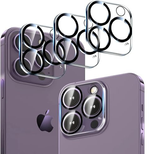 Gocob Camera Lens Protector (3 Pack) for iPhone 15 Pro Max 6.7 and iPhone 15 Pro 6.1, 9H Tempered Glass, Anti-Scratch, Case Friendly, Ultra Clear, Anti Glare Ring