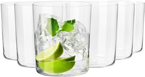 Krosno Cider Water Drink Glasses | Set of 6 Glasses | 500 ml | Mixology Collection | Ideal for Home, Restaurant and Parties | Dishwasher Safe
