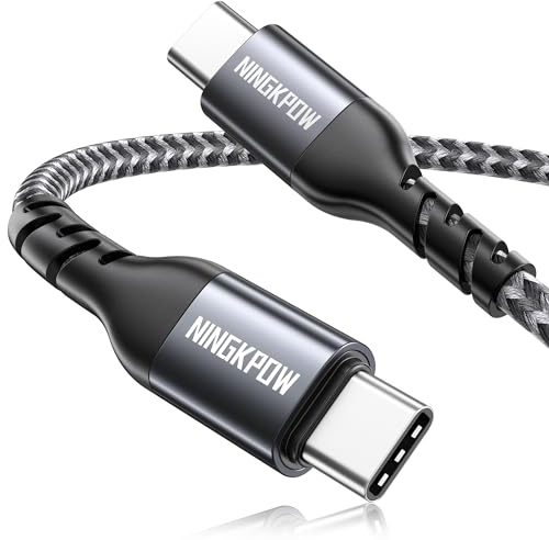 NINGKPOW Câble USB C vers USB C 2M, 60W 20V/3.1A Cable USB C PD Charge Rapid Câble USB Type C pour iPhone 15/15 Pro Max,MacBook Air/Pro, Pad Pro/Air, Samsung Galaxy S23 S22 S21, Huawei, Google Pixel