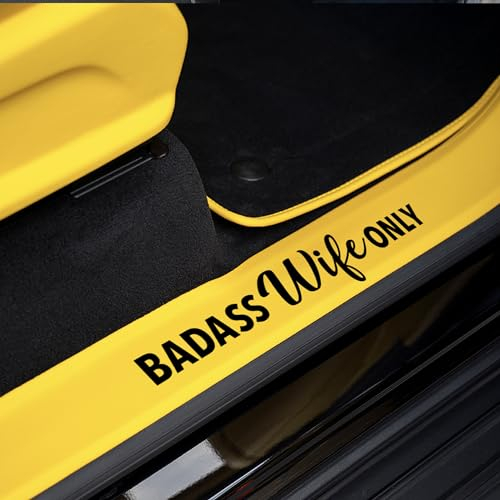 GRITKULTURE Badass Wife Only Aufkleber, lustiger Wifey Meme, Vinyl, wasserdicht, abnehmbar, perfekte Dekoration für Stoßstangenaufkleber, Autos, Lieferwagen, Fenster, LKWs und Laptop (schwarz)