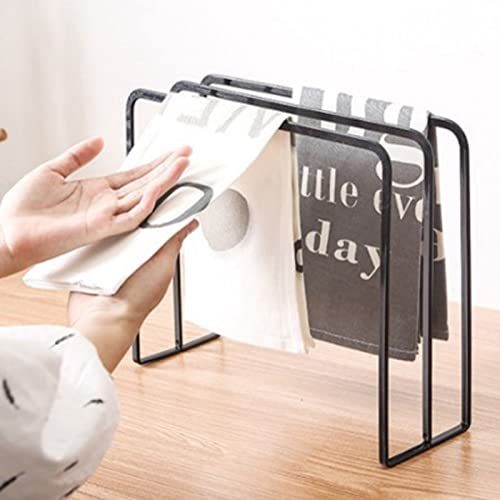 Blanketswarm Kitchen Countertop Dishcloth Drying Rack,Iron 3 Arms Dishcloth Holder Standing Dish Rag Storage Hanger Small Hand Towel Drying Rack for Utility Room, Kitchen, Bathroom Sink(Black)