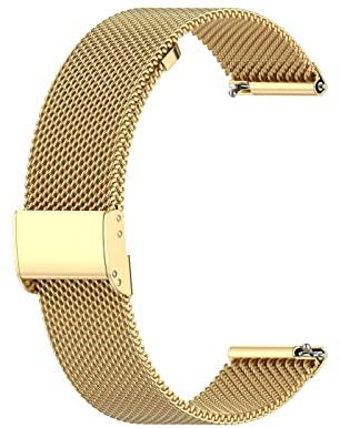 Generic Metallarmband Kompatibel mit Fossil Stella Gen 6 Hybrid/Carlie Armbänder, 18mm Metall Ersatzarmband Mesh Gewebte Edelstahl Armband Uhrenarmband für Fossil Stella Gen 6 Hybrid/Carlie, Gold