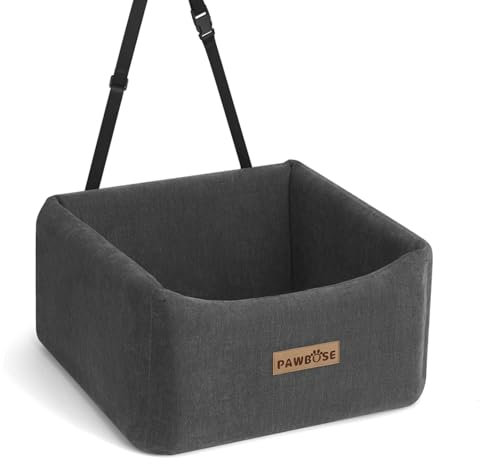 Asiento de Coche para Perros medianos de hasta 15 kg,Asiento Elevador para Perros con cinturón de Seguridad, Cama de Viaje para Mascotas con Funda extraíble y Lavable