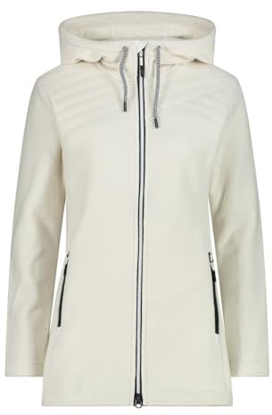 CMP - Giacca da donna in pile Knit Tech con cappuccio fisso, B.Co Gesso, 54