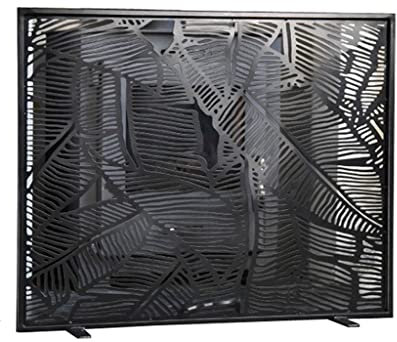 ZWDCVFGK Kaminschirm Innenkaminschirm Metall Schwarz Hohl Geschnitzter Kaminschirm Wohnzimmer Retro Dekoration Feuertrennwand Dekorativer Maschendraht Feuerschutzzaun