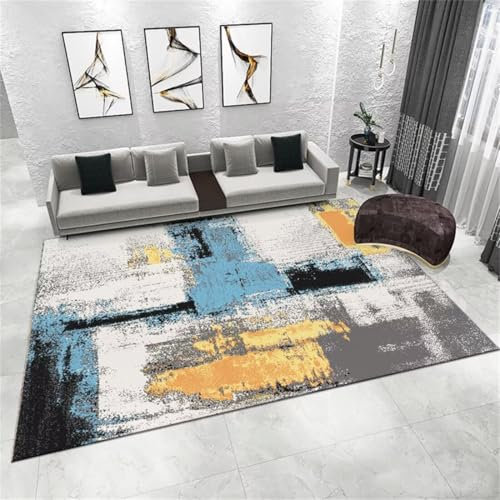 ROSURUG Teppich Mädchen Decke Für Sofa 180X260CM Haushalt Schlafzimmer Teppich Farbe Spray Design dekorativen Bereich Bodenmatte Hunde Decke Teppich Für Balkon blau