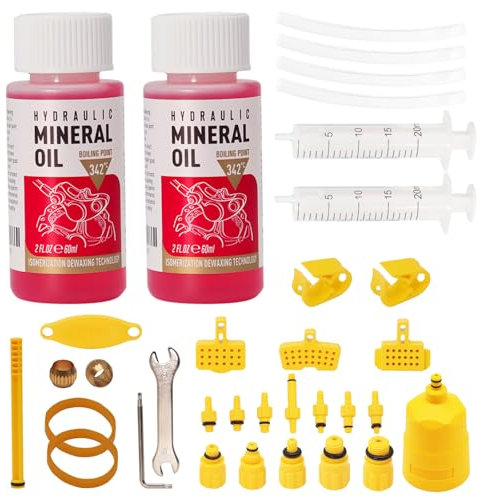 RUIZHI Kit Purge Hydraulique pour Frein Disque Vélo, 120ml d'huile Minérale Inclus - Kit Universel pour Entretien Efficace des Freins (Compa avec Les Systèmes Freinage à Huile Minérale)