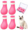 Gosknor 4pcs Cat Feet Covers, Adjustable Anti-Scratch Anti-Bite Silicone Cat Feet Claw Covers for Nail Trimming Bathing Checking Multifunctional Pet Grooming Products (Pink)
