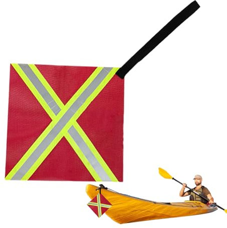 Kayak Flag, Night Warning Marker Kayak, High Visibility Reflective Sign, Waterproof Wear-Resistant Travel Accessory for Canoes, Boats, Bike Racks, and Car Hauling Safety